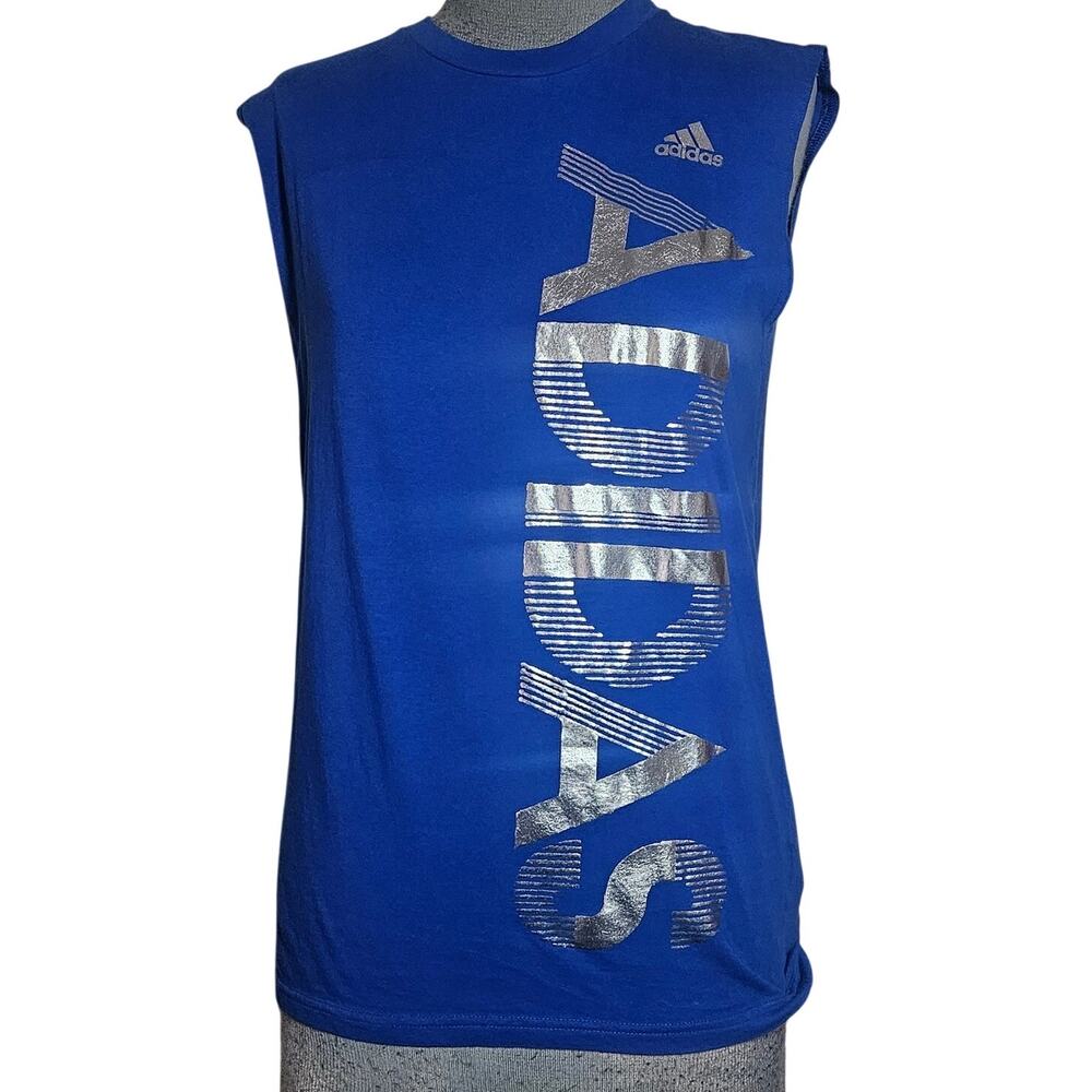 Adidas Blue Sleeveless Cotton Tee Size Large